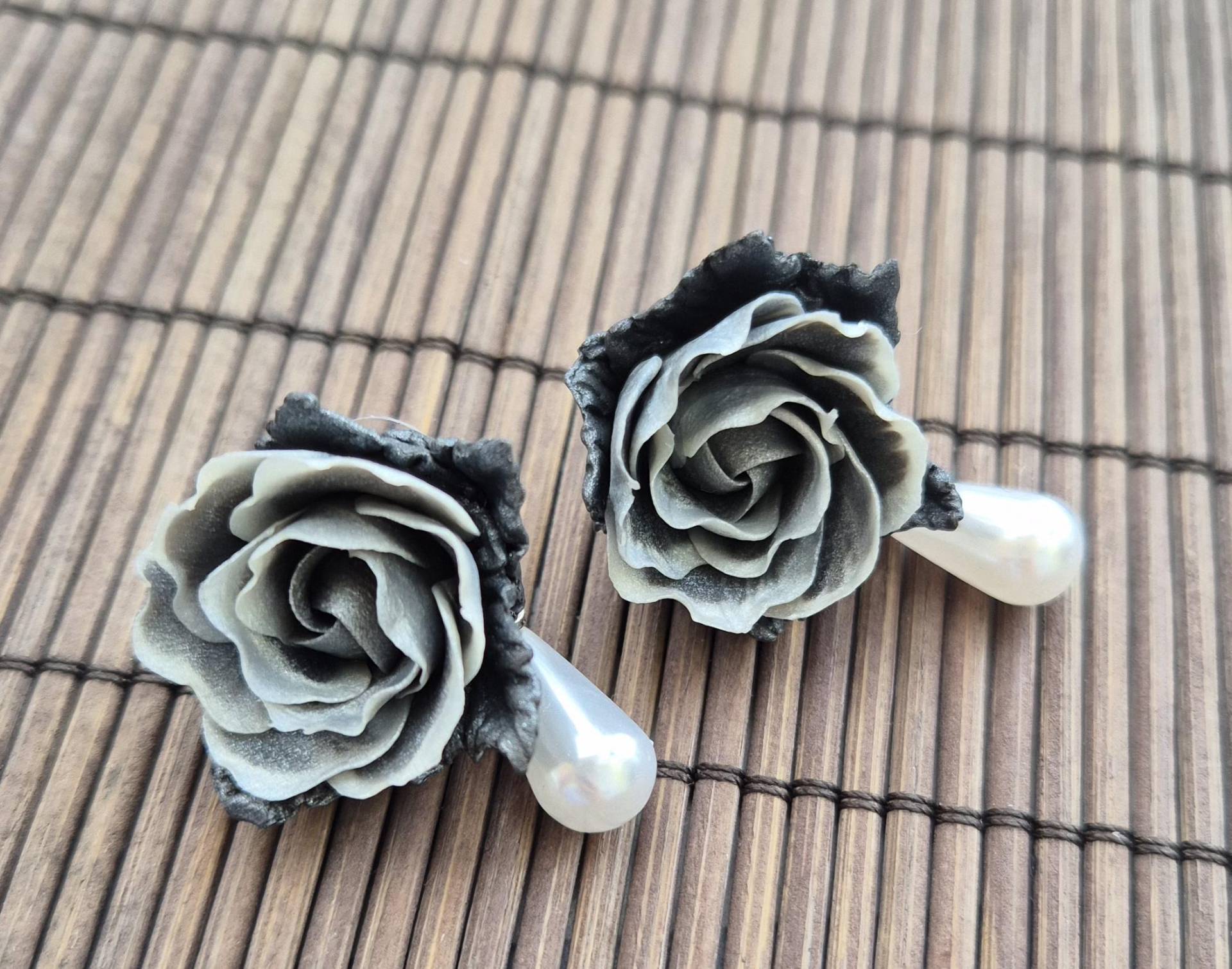 Ohrhänger Aus Fimo Ohrringe Mit Polymer Clay Rosen Floral Ton Schmuck Geburtstag Muttertag Ostern Weihnachtsgeschenk von NataliZimm