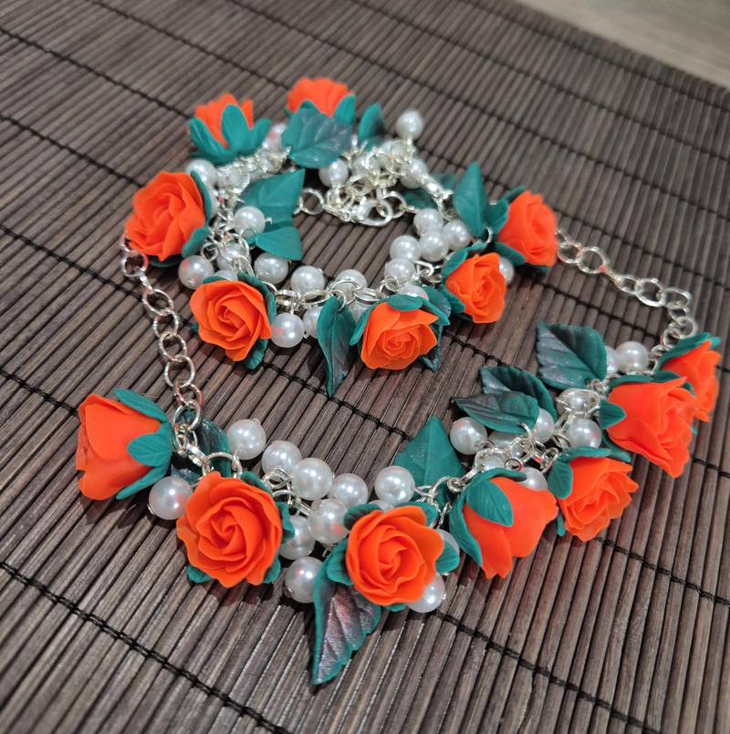 Schmucksets Halskette Statement Kette Blumen-Set Blumenschmuck Geschenk Für Sie Armband Muttertag Geburtstag Weihnachtsgeschenk von NataliZimm