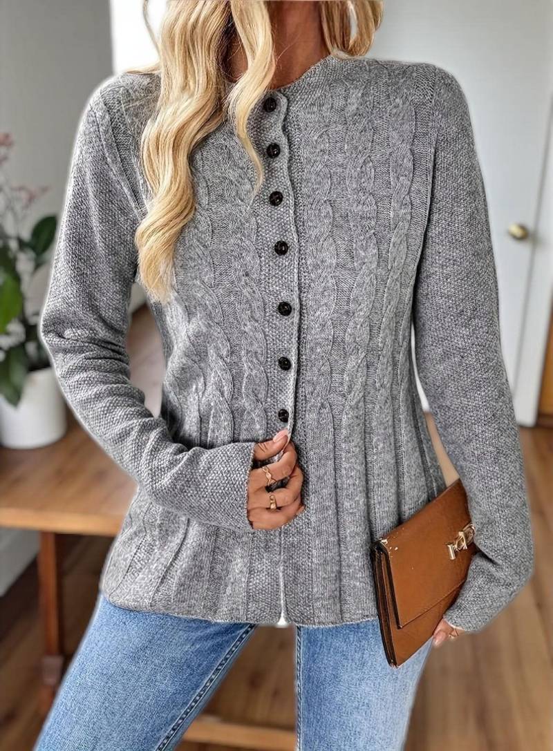 Zopfmuster Strickjacke Pullover, Strickjacke, Gemütlicher Strickpullover, Knopf Für Frauen, Herbst Winter Strick Top von NatalieWardrobe