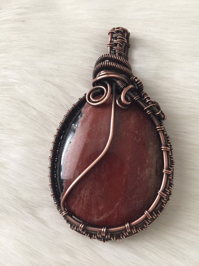 Handgewickelter Palmstein Aus Kupferdraht von NatarajaJewelry