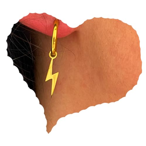 NataschaWoge® Edelstahl Blitz GOLD Huggie Creolen Ohrringe Schmuck für sie Geschenk Silber Damenschmuck Freundin (Huggies Silber) von Natascha Woge