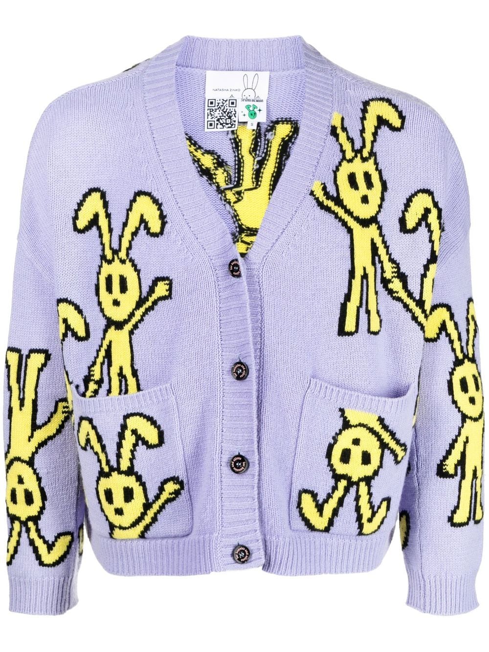 Natasha Zinko Cardigan mit Hasen-Print - Violett von Natasha Zinko