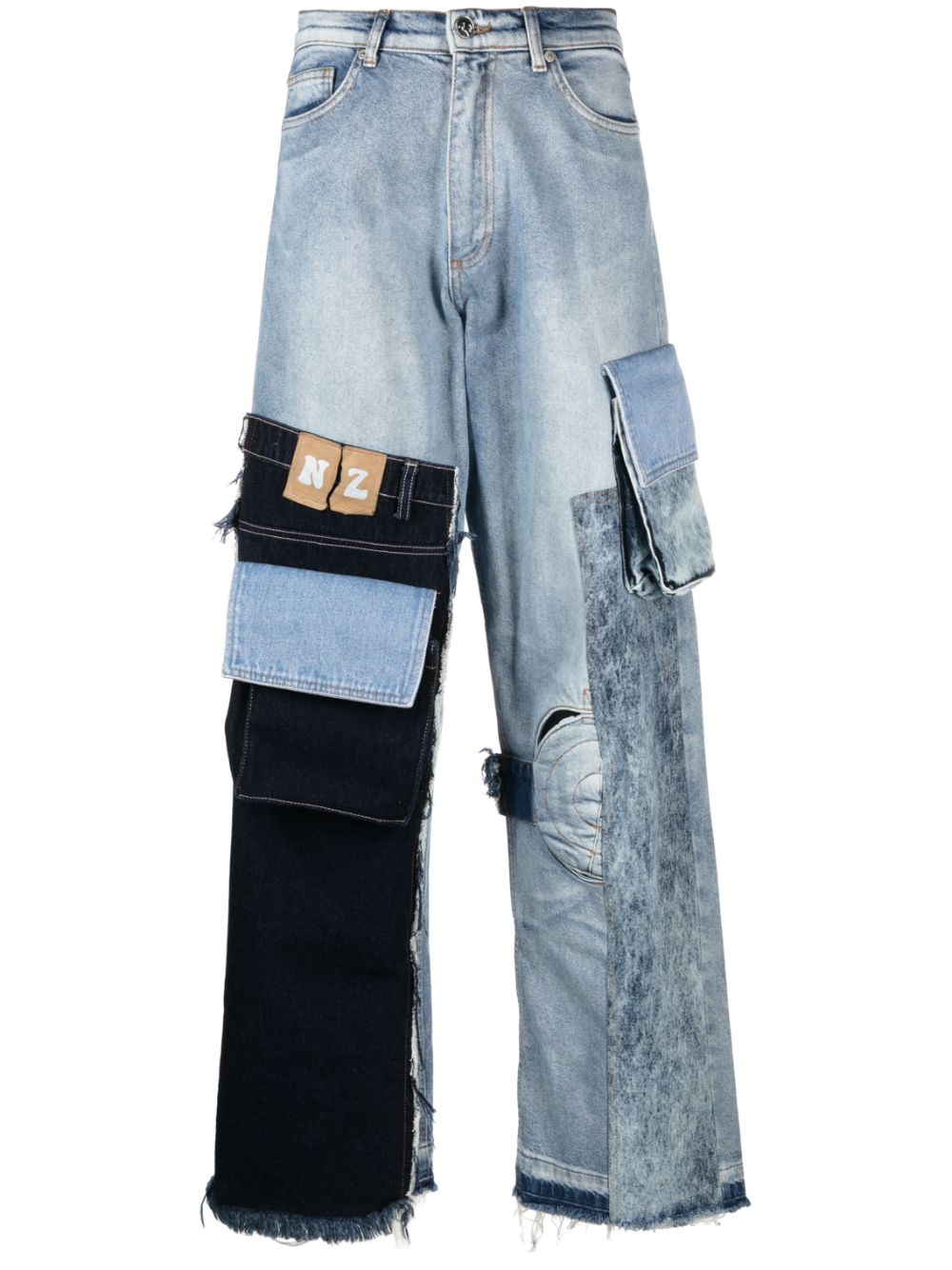 Natasha Zinko Cargo-Jeans im Patchwork-Look - Blau von Natasha Zinko