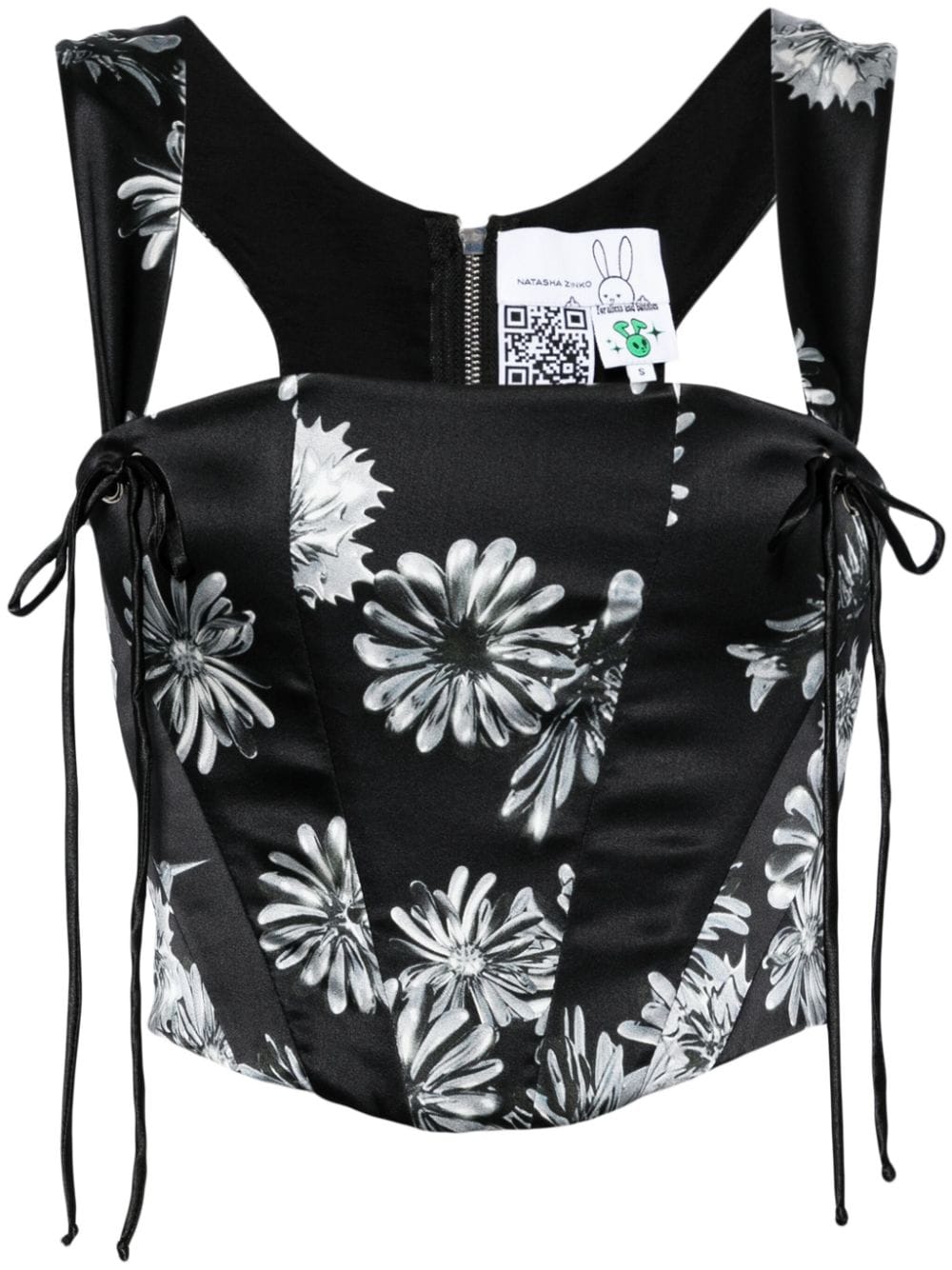 Natasha Zinko Corsage-Top mit Blumen-Print - Schwarz von Natasha Zinko