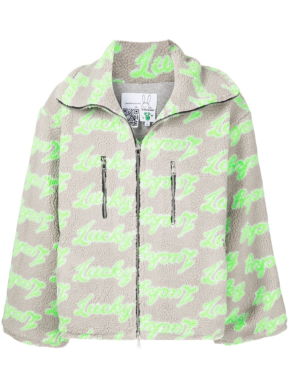 Natasha Zinko Fleecejacke mit Slogan-Print - Grau von Natasha Zinko