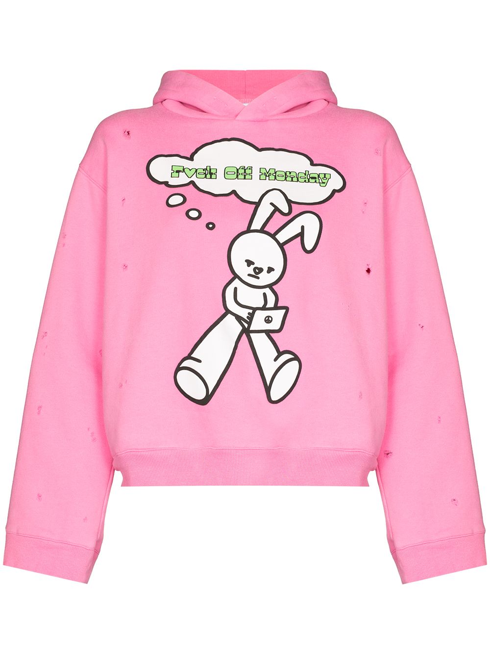 Natasha Zinko Monday Hoodie im Distressed-Look - Rosa von Natasha Zinko