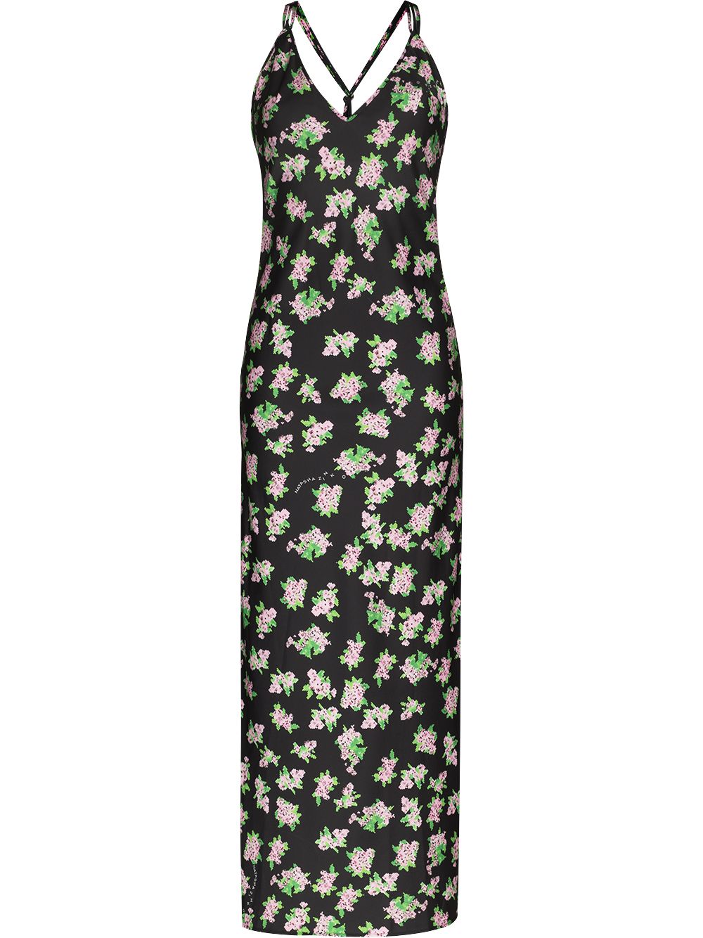 Natasha Zinko Spaghettikleid mit Blumen-Print - Schwarz von Natasha Zinko