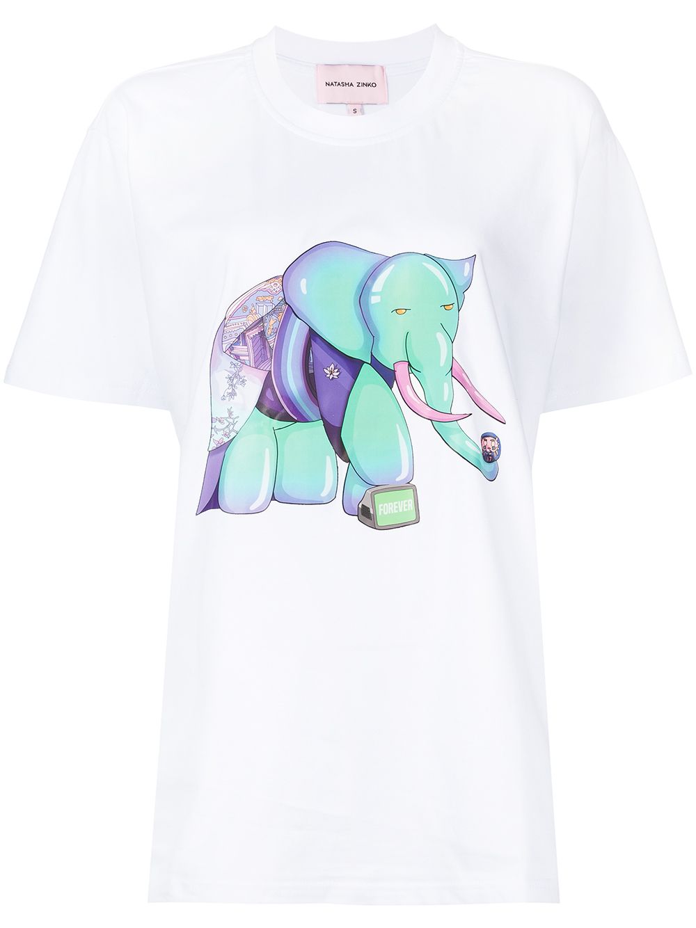 Natasha Zinko T-Shirt mit Elefanten-Print - Weiß von Natasha Zinko