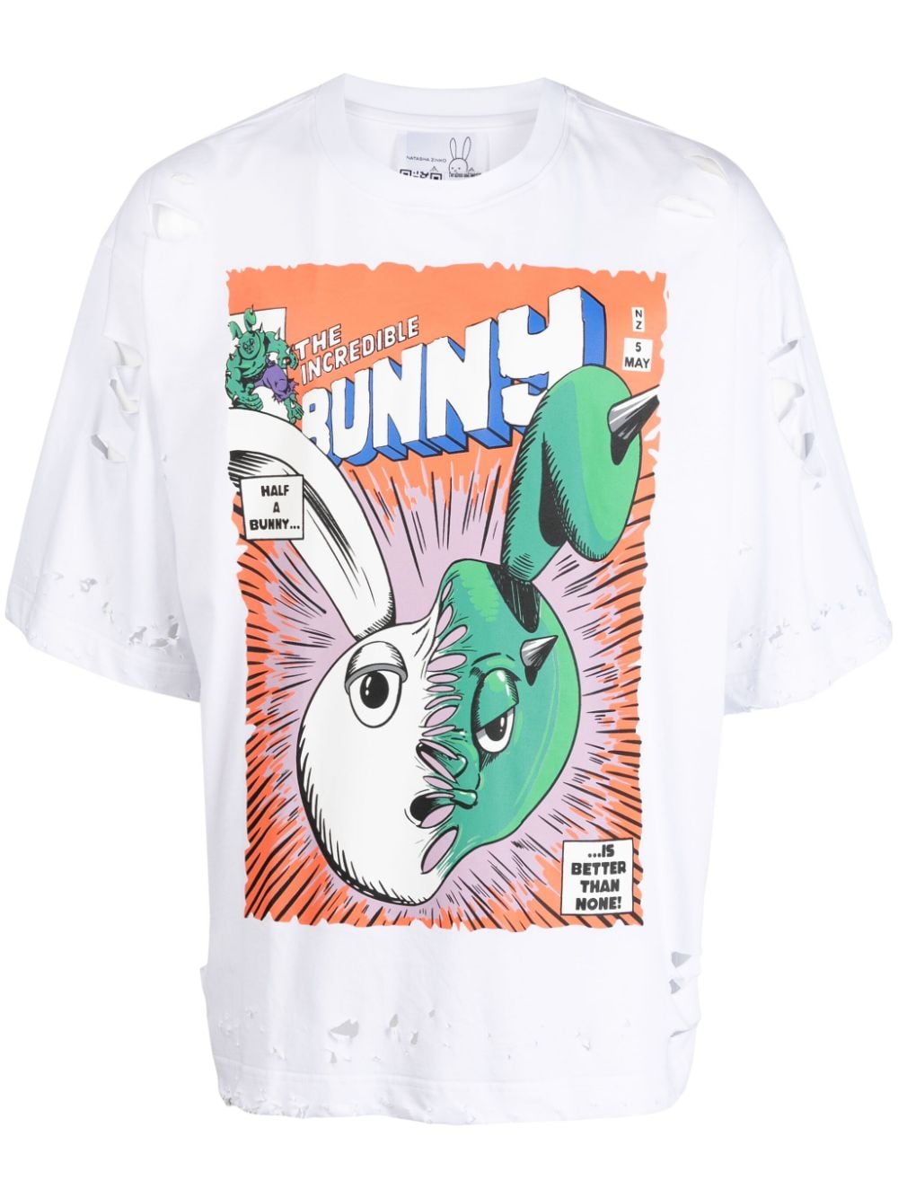 Natasha Zinko T-Shirt mit "The Incredible Bunny"-Print - Weiß von Natasha Zinko