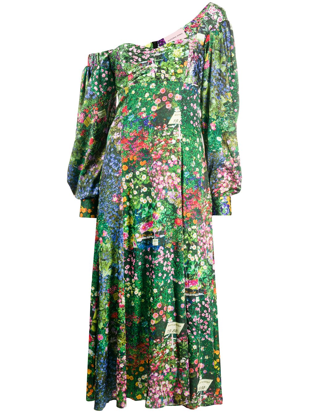 Natasha Zinko Asymmetrisches Kleid mit Blumen-Print - Grün von Natasha Zinko