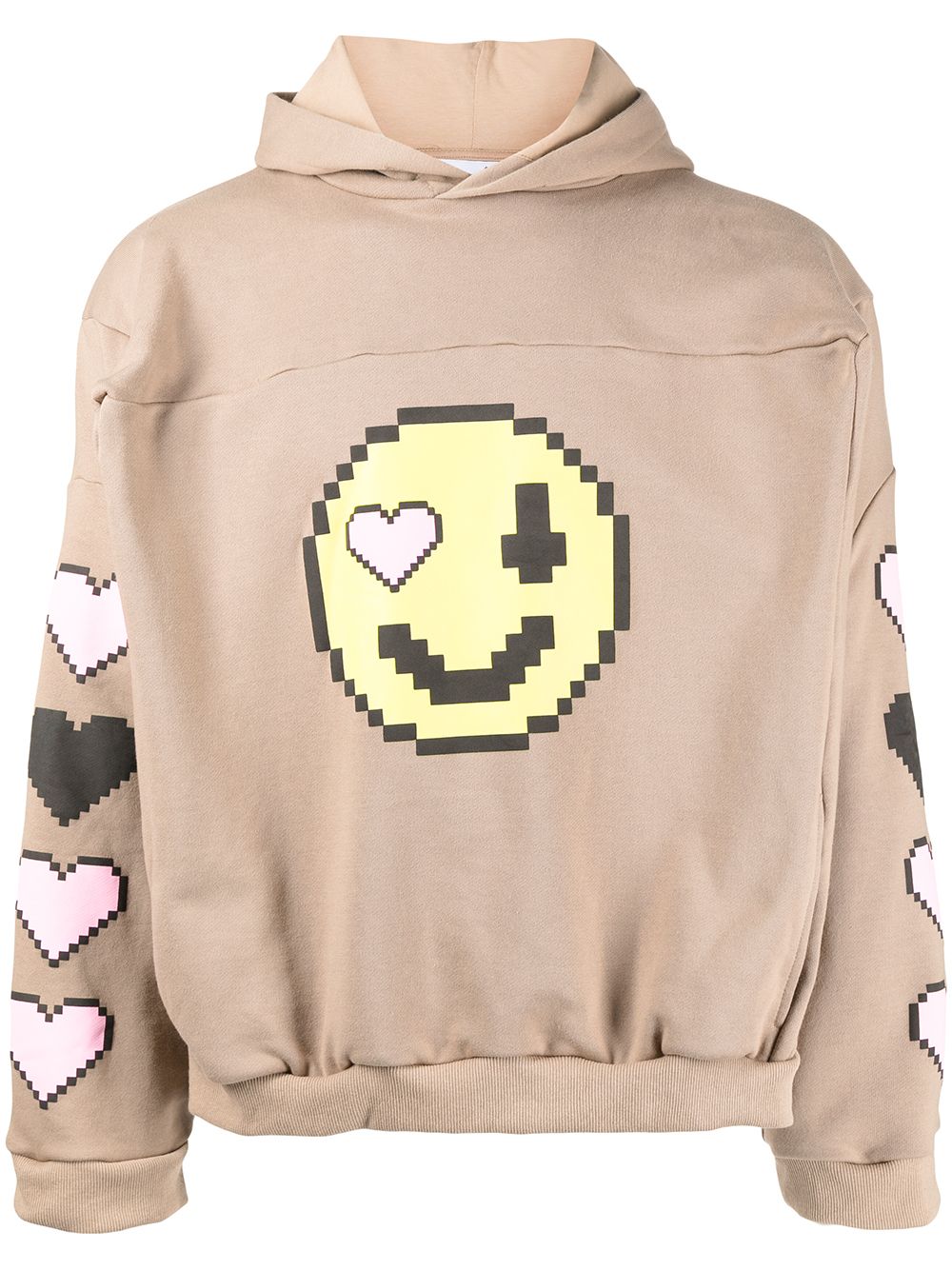 Natasha Zinko Hoodie mit Pixel-Smiley - Braun von Natasha Zinko