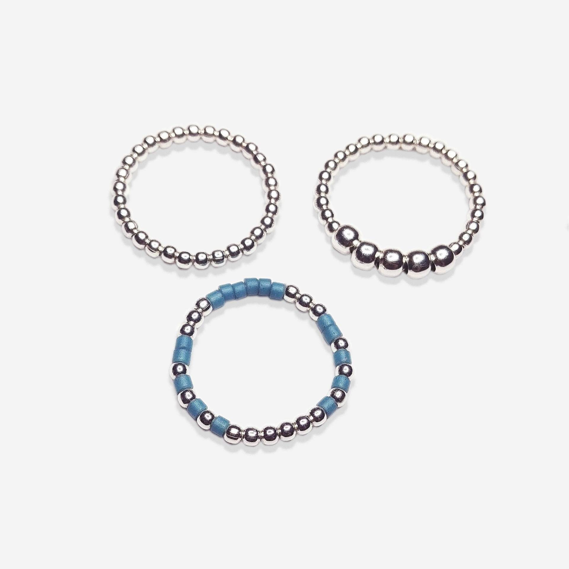 3 Silberringe Set - 925 Silber Kugelringe Mit 12 Farben Vorsteckring | "Native + Aro" von NatashaRBijoux