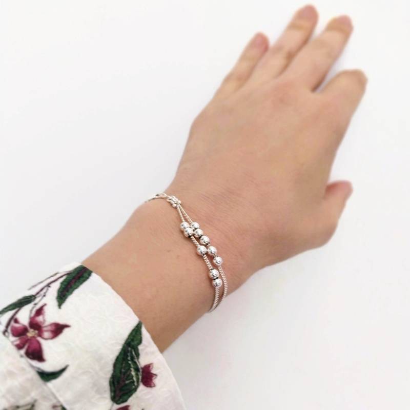 Kugelarmband Silber - Kugel Armband Sterling Perlen Geburtstagsgeschenk Freund von NatashaRBijoux