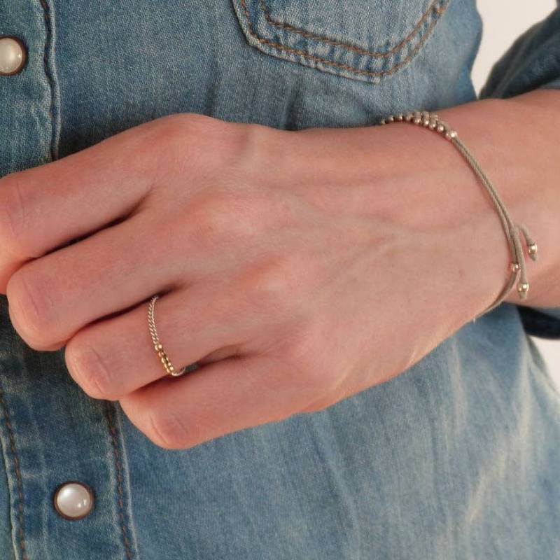 Zierlicher Kettenring Silber Und Gold, Kette Ring Gold, Damen Silber, Silberring, Vorsteckring/"June" von NatashaRBijoux