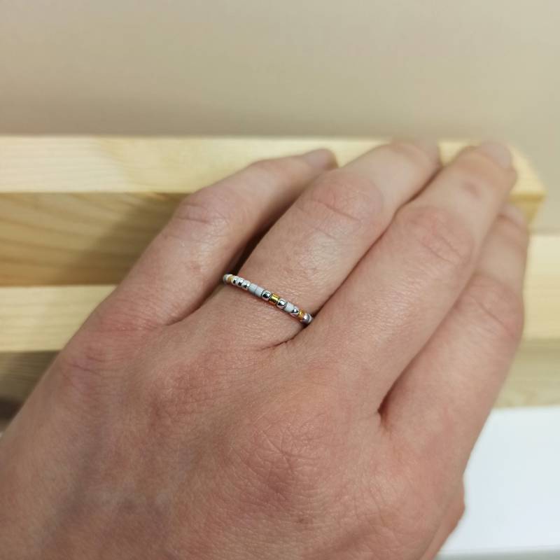 sterling Silber Ring 925 - Kugelring Silber Mehrfarben Glasperlen Kugel Ring /"Glacée" von NatashaRBijoux