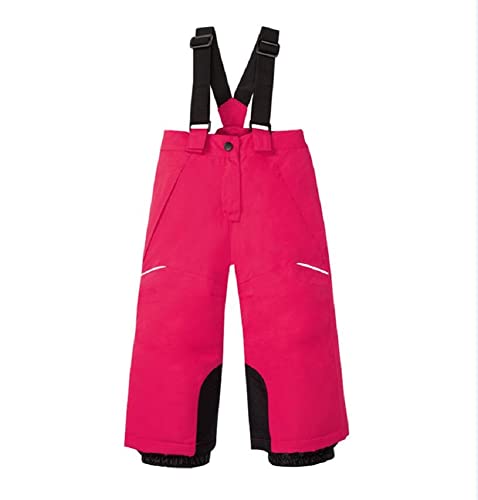 Mädchen Kinder Skihose wasserdichte Atmungsaktiv mit Verstellbaren Trägern Schneehose (Rose, 110-116) von Natashas