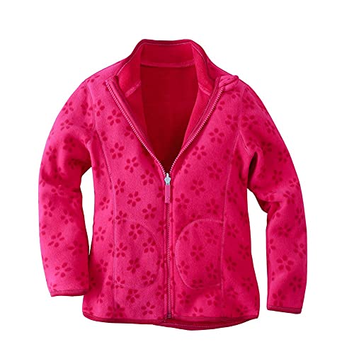 Natashas Baby Mädchen Polar Fleecejacken Mäntel Kinder Oberbekleidung Warm Reißverschluss Jacke für Frühling Herbst (Rot, 104/110) von Natashas