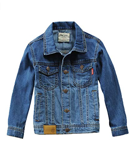 Natashas Jungen Jeansjacke Mantel Kleinkinder Langarm Denim Tops Kleidung Frühling Herbst Casual Outwear (122-128) von Natashas