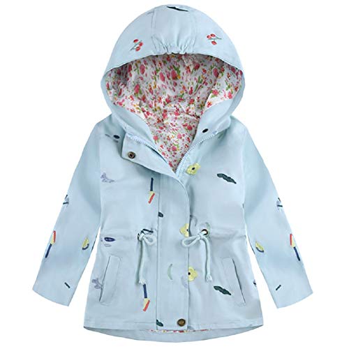 Natashas Kinder Mädchen Jacke Übergangsjacke Warm Atmungsaktiv Winddicht Wanderjacke Softshelljacke Outdoorjacke mit Kapuze (Hellblau, 110/116) von Natashas