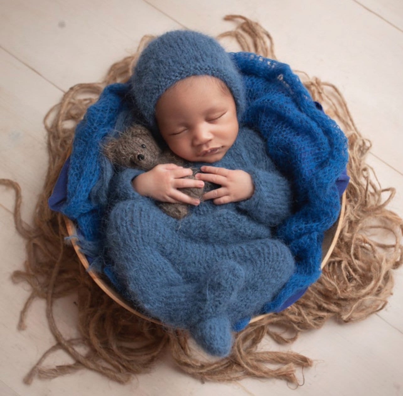 Gestrickte Baby Romper Und Mütze Boy Outfit Fotografie Prop Nach Hause Kommen Neugeborene Junge Strampler Shower Einzigartiges Geschenk Wea von Natashaspropstudio