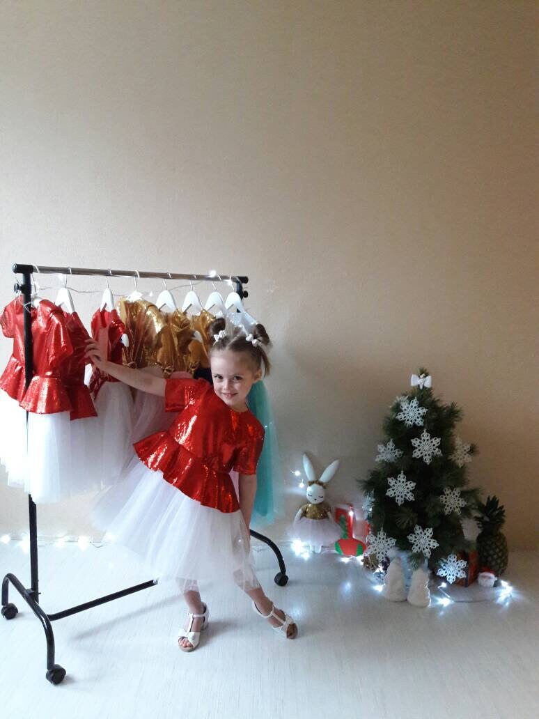 Rotes Blumenmädchen Kleid Hochzeit Brautjungfer Kommunion Weihnachten Vintage Tüll Pailletten Party Brautblume - Sale von NateMaDesigner