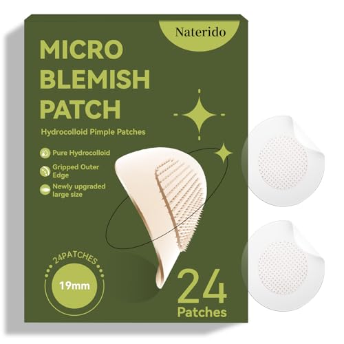 Naterido Micro Hydrocolloid Patch 24 Counts, Day & Night Clear Treatment Spot Remover Pimple Stickers, Spot Dots for Face Zit Patches von Naterido
