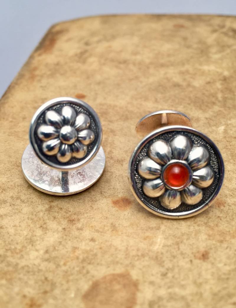 Buccellati Silber Mit Halbedelsteinen Manschettenknöpfe von NathanHAntiques