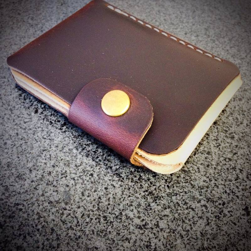 Leder Portemonnaie - Vertikales Snap Herren Kartenetui Damenportemonnaie Horween von NathanLeather