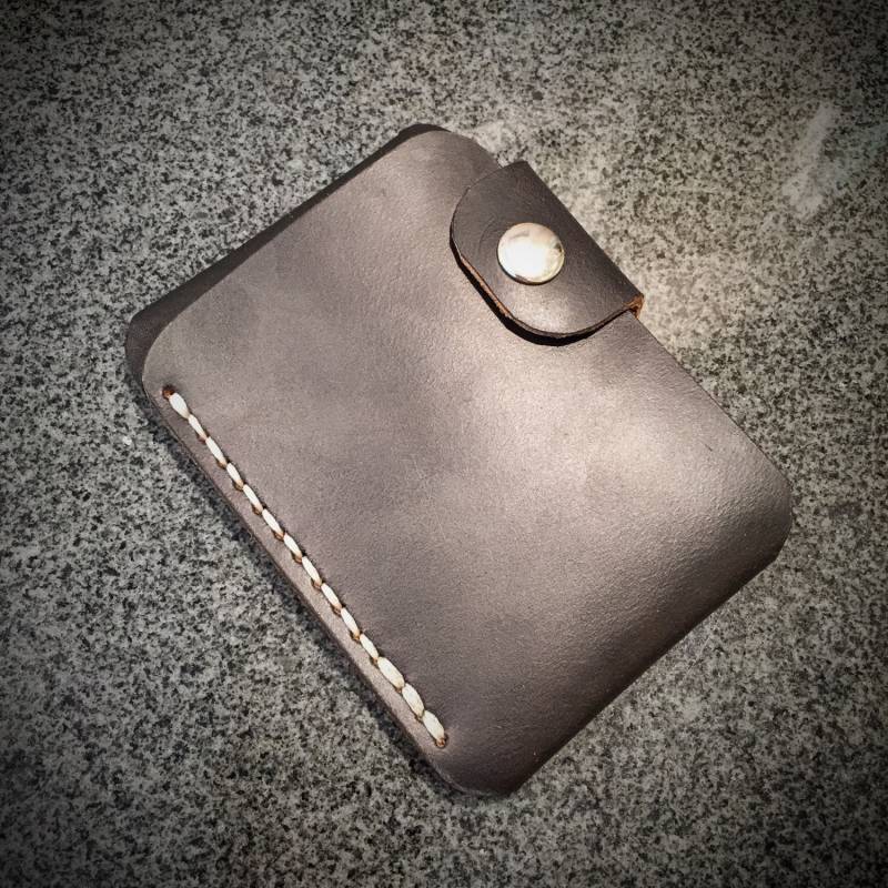 Leder Portemonnaie - Vertikales Snap Herren Kartenetui Damenportemonnaie Horween von NathanLeather