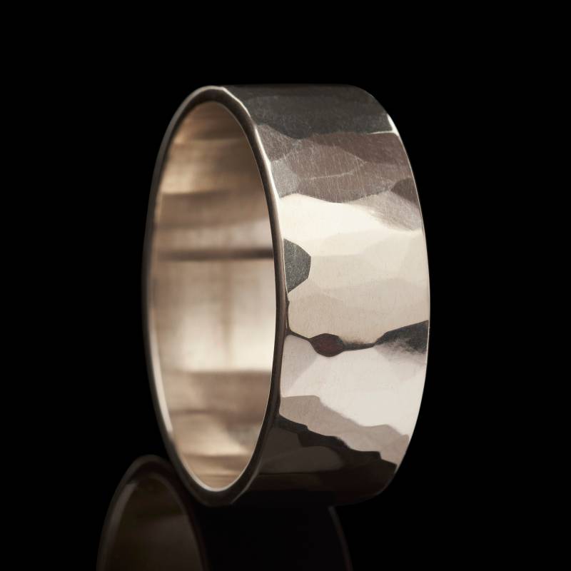 Flacher Xl-Ring Im Silbernen Muster "Sixties" von NathanWalkerBijoux