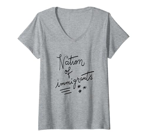Damen Nation of Immigrants T-Shirt mit V-Ausschnitt Damen Nation of Immigrants T-Shirt mit V-Ausschnitt von Nation of Immigrants Store