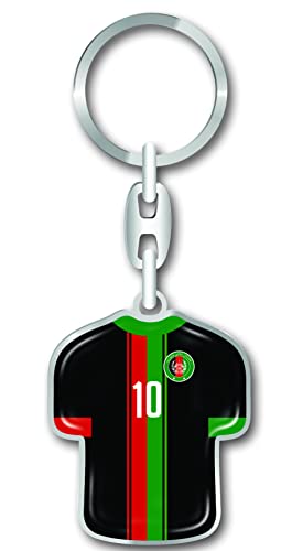 Nation Afghanistan Trikot Schlüsselanhänger Fussball - Metall-Keyholder mit 3D Effekt. World Cup Design Inkl. Schlüsselring von Nation