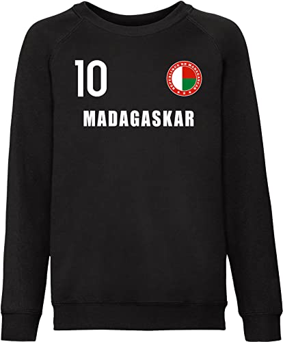 Nation Madagaskar Kinder Pullover Trikot Nummer 10 Wappen Emblem PR-FH10 SC (152) von Nation