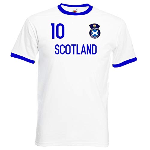 Nation Schottland Ringer T-Shirt Trikot Wappen NO. 10 W-B (M) von Nation