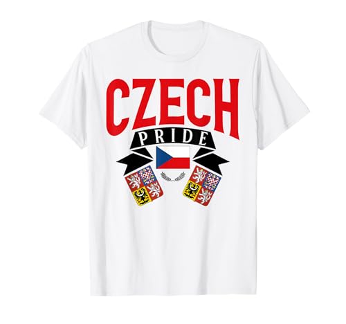 Flagge des tschechischen Stolzes Wappen für Männer und Frauen. T-Shirt von National Coat of Arms Pride Products