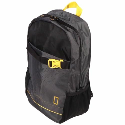 NATIONAL GEOGRAPHIC Leichter Reiserucksack für Wandern, Trekking, Wandern | Wasserdicht mit mehreren Taschen, verstellbarem Gürtel, gepolstert | 18 l Tasche | Umweltfreundlich | Schwarz und Gelb, von National Geographic