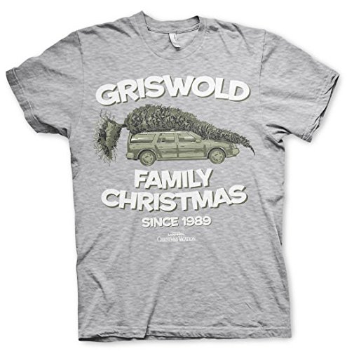 National Lampoon's Christmas Vacation Offizielles Lizenzprodukt Griswold Family Christmas Herren T-Shirt (Heather Gray), Large von National Lampoon's