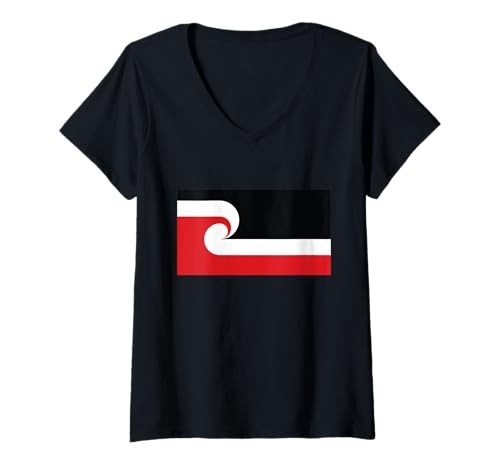 Damen Tino Rangatiratanga Maori T-Shirt mit V-Ausschnitt Damen Tino Rangatiratanga Maori T-Shirt mit V-Ausschnitt von National Maori Flag