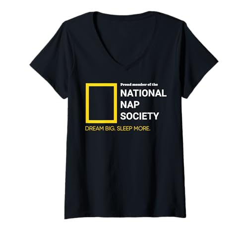 Damen National Nap Society Sleep Lover sarkastischer Schlafhumor T-Shirt mit V-Ausschnitt Damen National Nap Society Sleep Lover sarkastischer Schlafhumor T-Shirt mit V-Ausschnitt von National Parody Society Co.