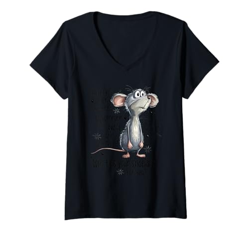 Damen Wer bindet Deine Schnürsenkel für Deine Maus T-Shirt mit V-Ausschnitt von National Sarcastic Awareness Month