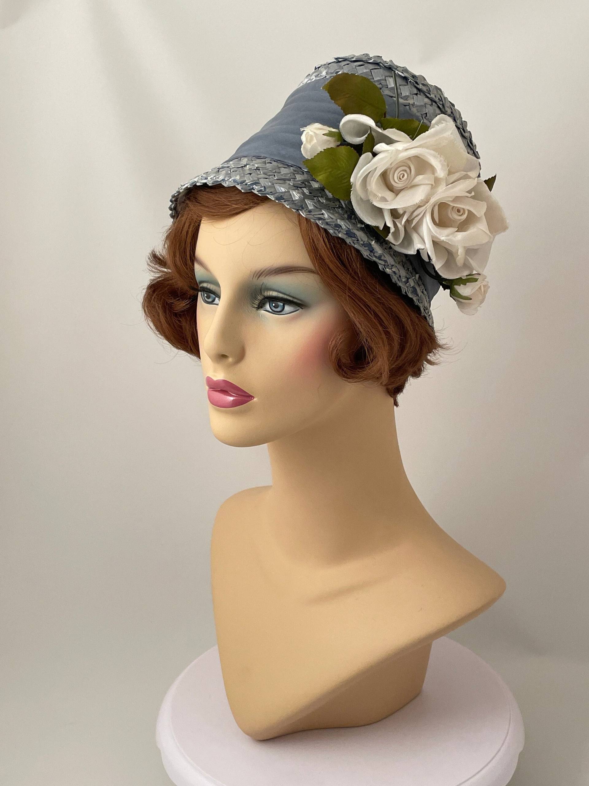 Vintage Hut Damen, 1960Er Jahre Hut, Osterhut, Blauer Mid-Century Retro von NationalHatMuseum