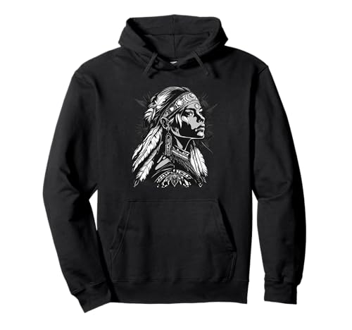 Indian Tribe Girl Feder-Kopfschmuck Indianer Pullover Hoodie Indian Tribe Girl Feder-Kopfschmuck Indianer Pullover Hoodie von Native American Indigenous People Warbonnet