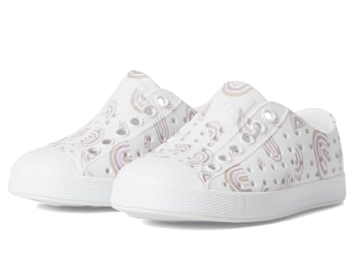 Native Shoes Unisex-Kinder Jefferson Print (Toddler) Sneaker, Shell White/Shell White/Barely Flax Rainbow von Native Shoes