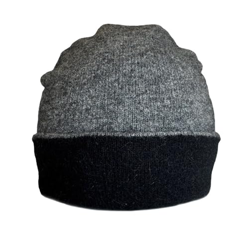 Damen Possum Merino Wool Beanie Mütze Reversible Warm Wintermütze Soft Beanie, Schwarz / Kohlefarben, Einheitsgröße von Native World