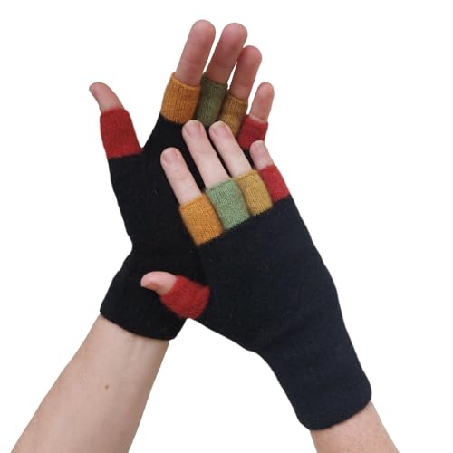 Native World Damen Possum Merinowolle Fingerlose Handschuhe - weich, extrem warm für den Winter, Schwarz , One size von Native World