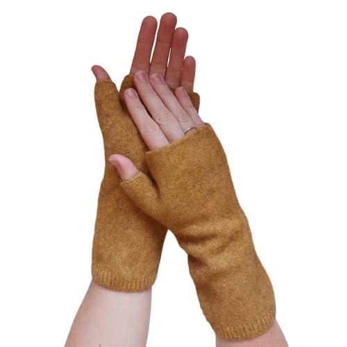 Native World Damen Possum Merinowolle Handgelenkwärmer Handwärmer fingerlose Handschuhe Fäustlinge für Frauen von Native World
