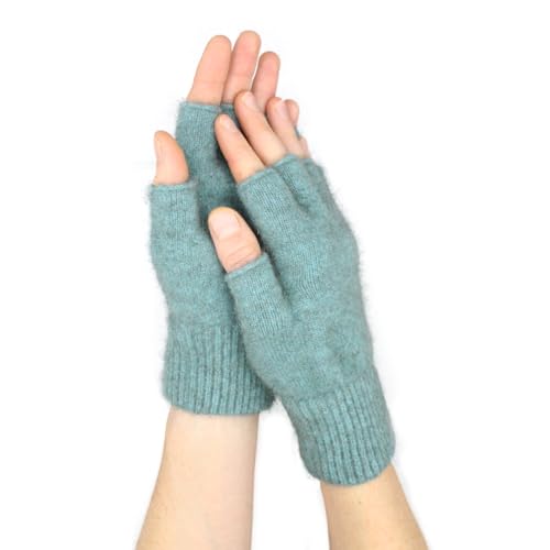 Native World POSSUM Fingerlose Handschuhe aus Merinowolle für Damen und Herren, beerenrot, weich, extrem warm, Topas Blau, 85 von Native World