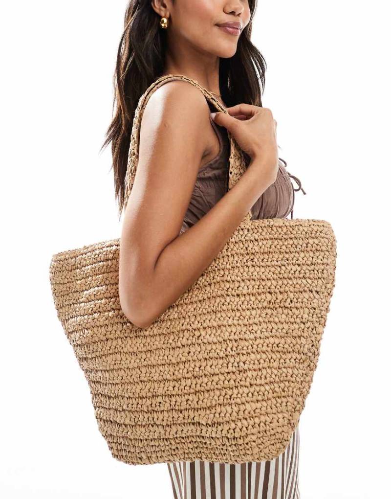 Native Youth - Beutel-Tragetasche aus Bast in Beige-Neutral von Native Youth