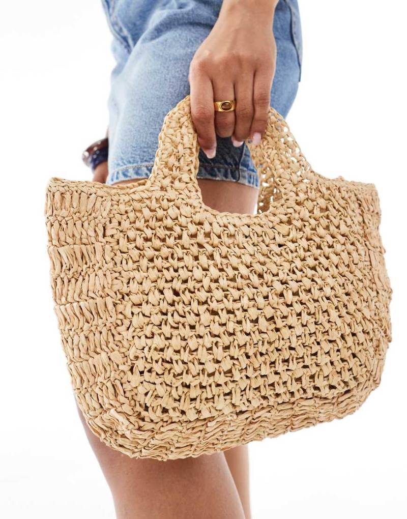 Native Youth - Mini-Henkeltasche aus Bast in Natur-Neutral von Native Youth