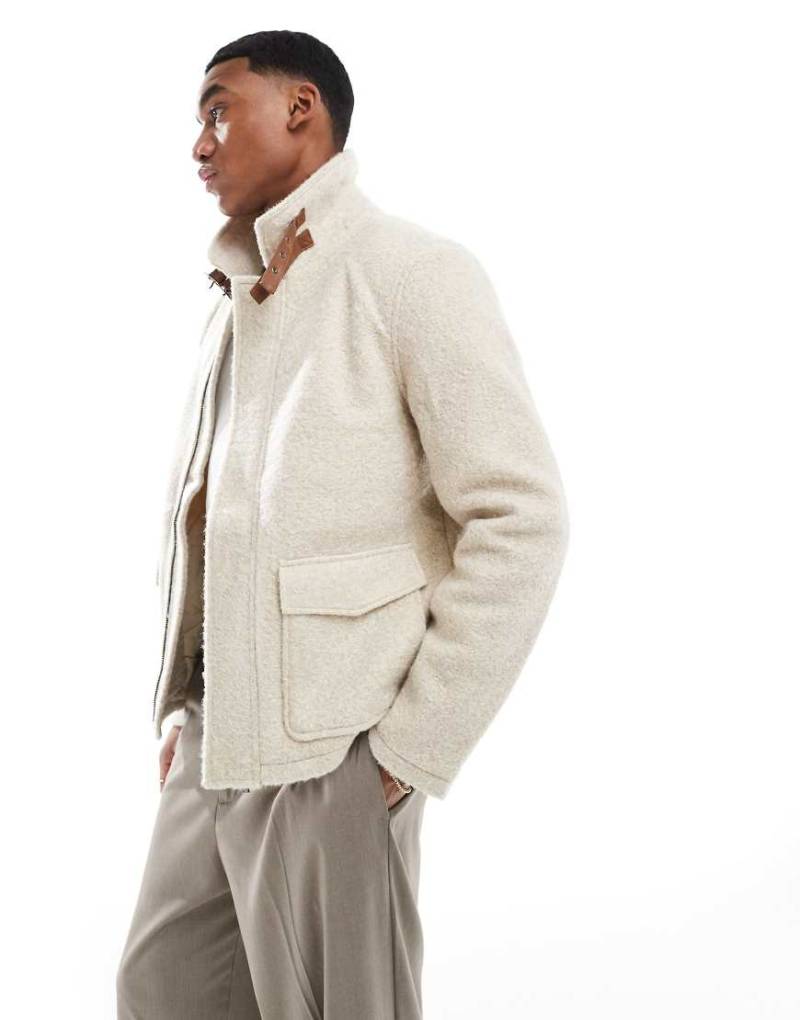 Native Youth - Pilotenjacke aus Bouclé in Beige-Neutral von Native Youth